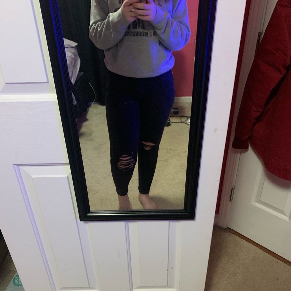 American eagle black ripped jeans